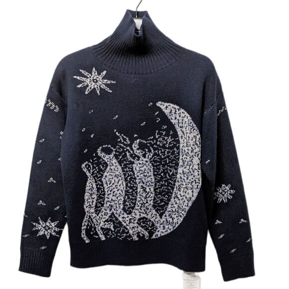 NWT COCOON LOVELY Singing to the Moon Virgin Wool Turtleneck Sweater 4 - Picture 5 of 5
